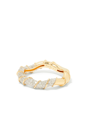 Twisted Diamond Ring, 18k Yellow Gold & Diamonds